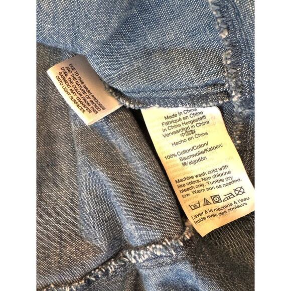 J.Crew Women's Size 2 Blue Chambray Dress Short Sleeve Ruffle Hem 100% Cotton - Picture 9 of 9